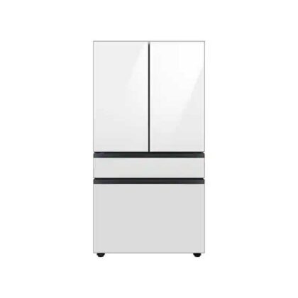 Bespoke 4-Door French Door Refrigerator (23 cu. ft.) with Beverage Center™ in White Glass
