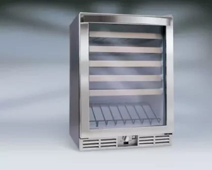 24" Under-Counter Wine Cooler, 48-Bottle Capacity, Maple Racks, Display Light