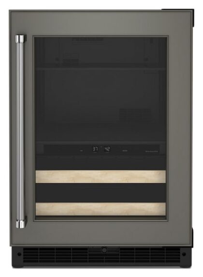 24" Panel-Ready Beverage Center with Wood-Front Racks