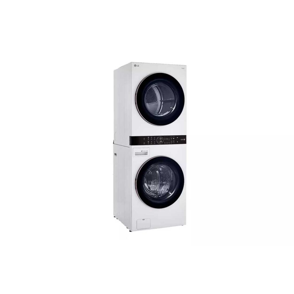 LG WKEX200HWA 4.5 cu. ft. washer / 7.4 cu. ft. dryer Single Unit Front Load WashTower with Center Control (Electric)