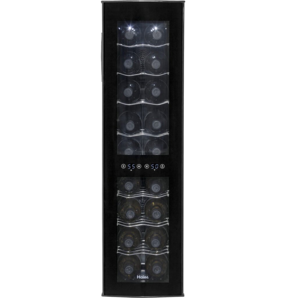 Haier HVTEC18DABS 18 bottles 18-Bottle Dual-Zone Thermoelectric Wine Cellar