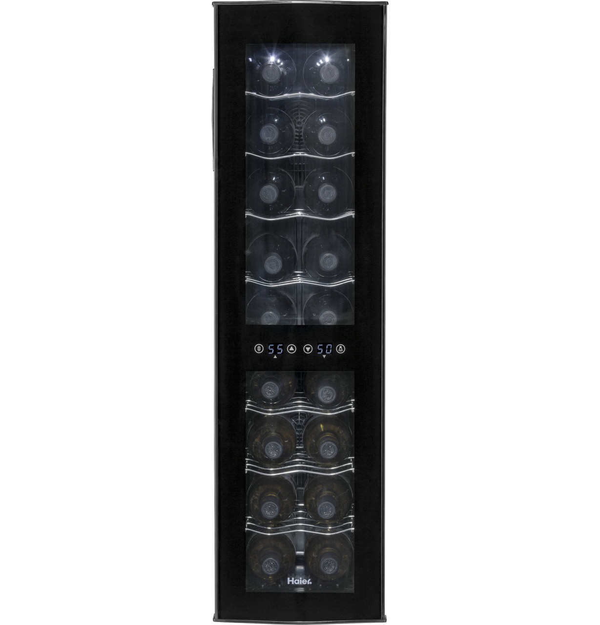 Haier HVTEC18DABS 18 bottles 18-Bottle Dual-Zone Thermoelectric Wine Cellar