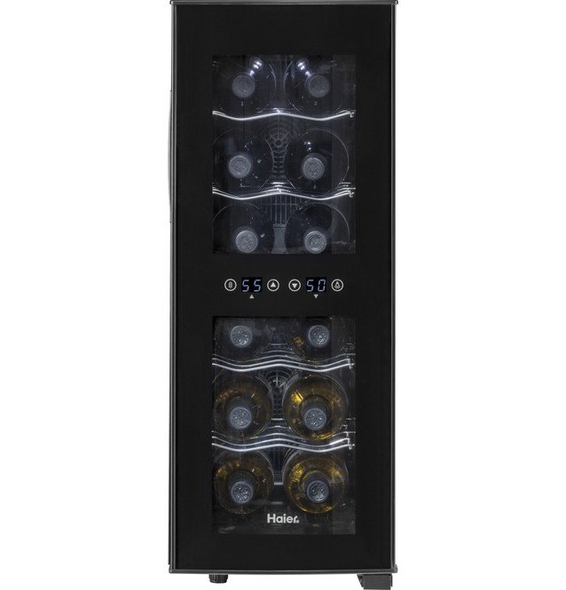 Haier HVTEC12DABS 12 bottles 12-Bottle Dual-Zone Thermoelectric Wine Cellar