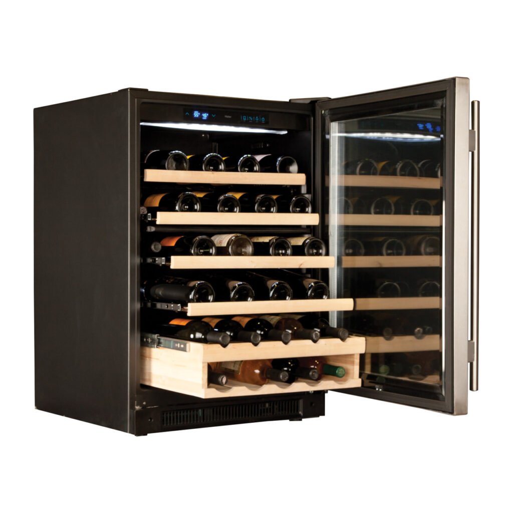 Haier WC200GS 48 bottles / 5.58 cu. ft. 24″ Built-In Dual-Zone Wine Cellar